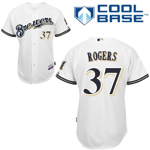 Discount Milwaukee Brewers 37 Mark Rogers White Cool Base MLB Jersey Baseball MLB Jerseys.jpg